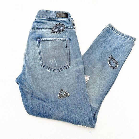 Scotch & Soda L'Adorable Boyfriend Embroidered Patches Denim Jeans Size 26 / 32 - Picture 9 of 9
